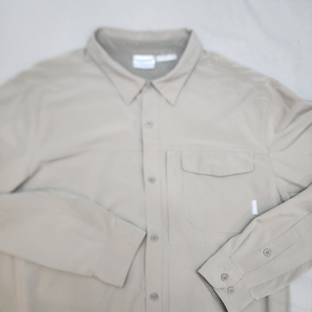 Columbia Men's Tan Brown Omni-Shield Fishing Long Sleeve‎ Sz XL